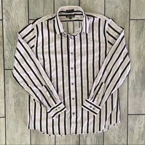 Express 1MX Button Down Dress Shirt Striped XL